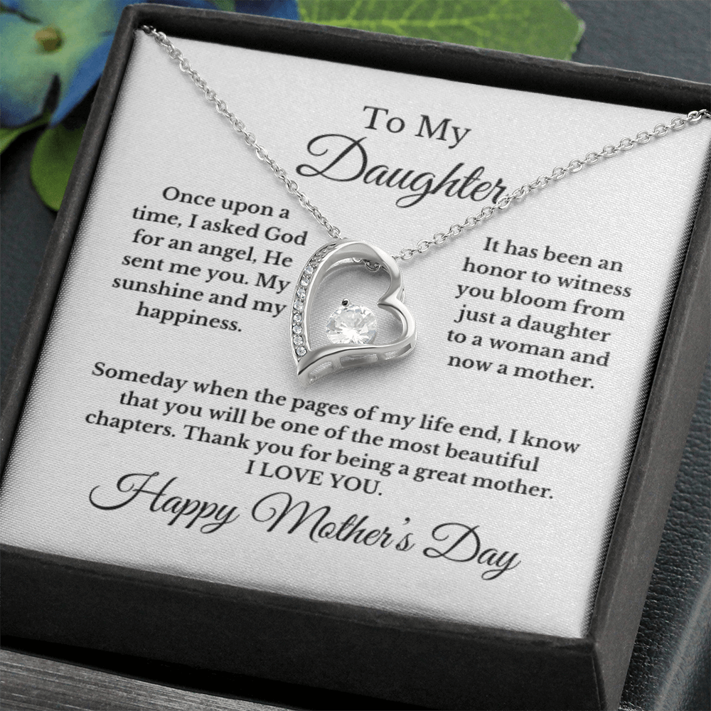 To My Daughter From Mom Dad, Mother's Day Love Necklace.