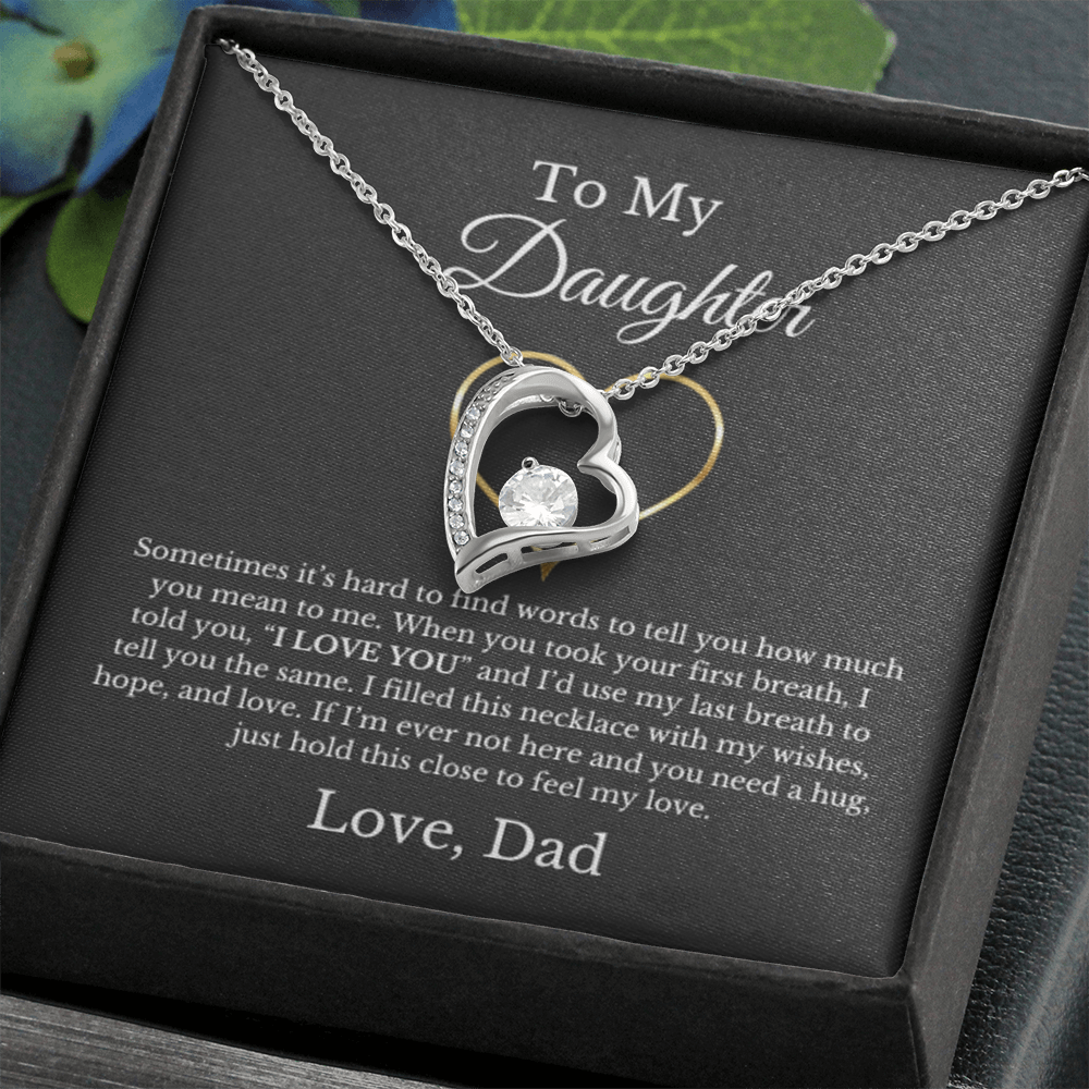 To My Daughter Heart Special Necklace From Dad