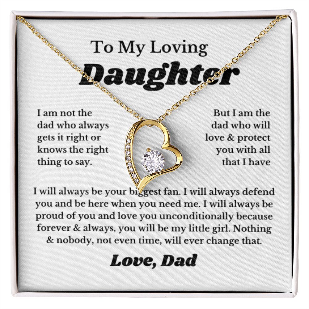 To My Daughter Heart Necklace Gift From Dad Jewelry