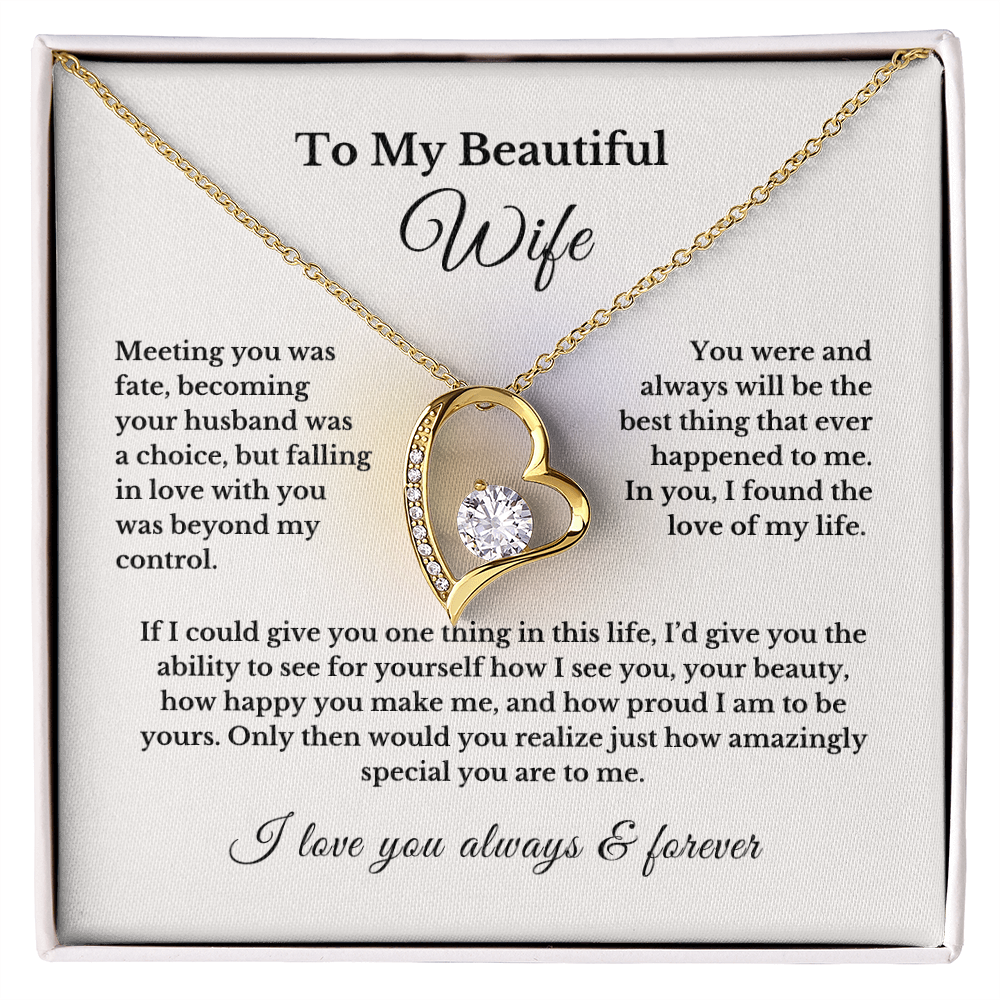 Heart Necklace, Romantic Gift for Wife, To My Wife from Husband, Cute Jewelry, Valentine's Day Gift, Anniversary Gift, Birthday Gift