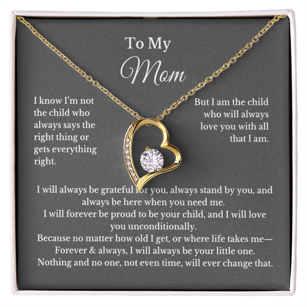 To My Mom Heart Necklace Gift For Mothers Day