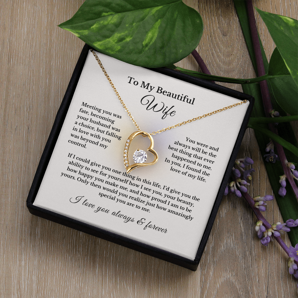 Heart Necklace, Romantic Gift for Wife, To My Wife from Husband, Cute Jewelry, Valentine's Day Gift, Anniversary Gift, Birthday Gift