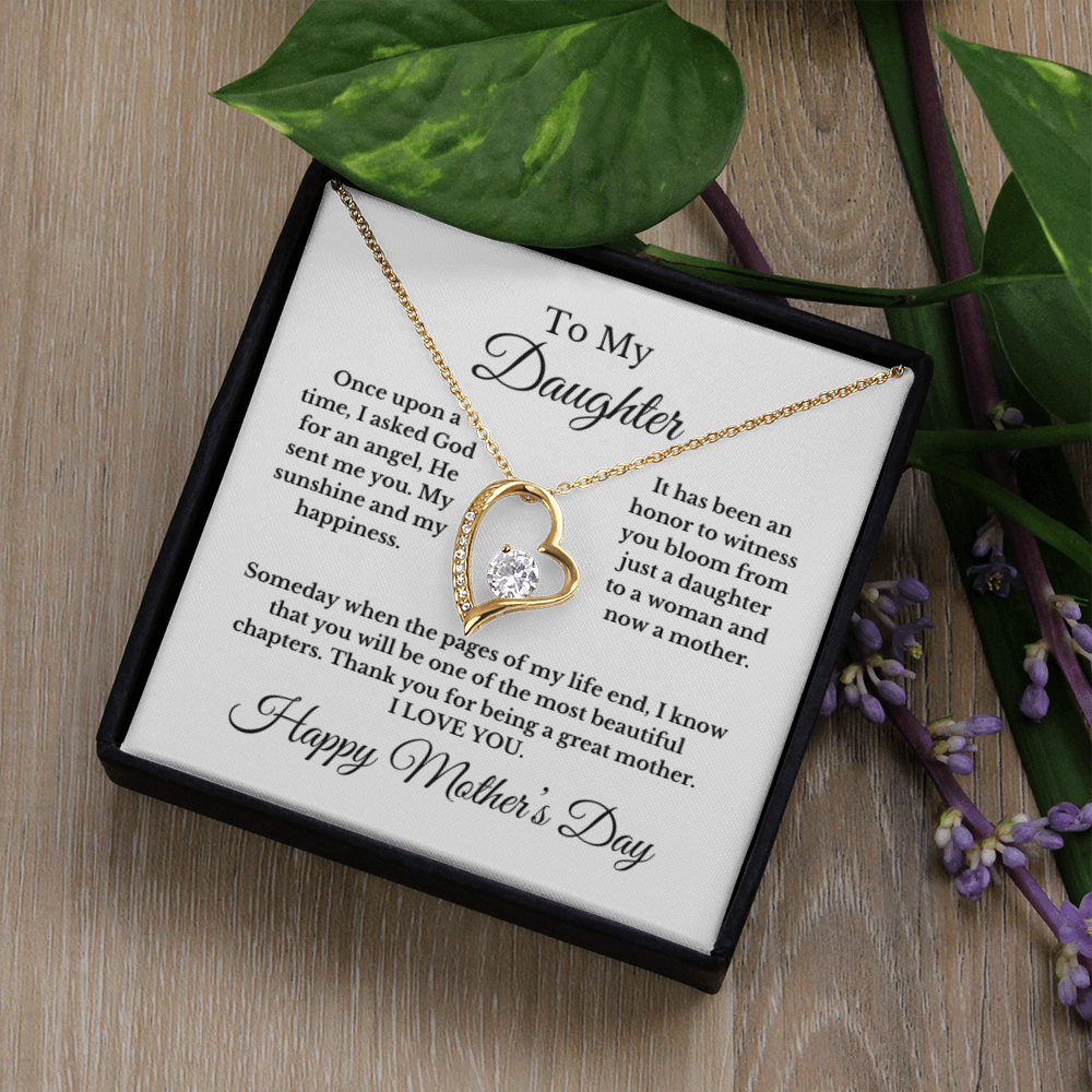 To My Daughter From Mom Dad, Mother's Day Love Necklace.