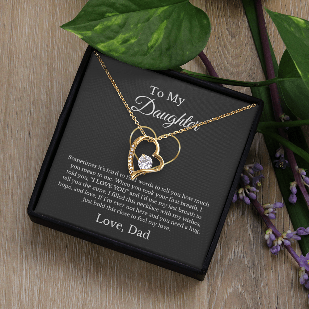 To My Daughter Heart Special Necklace From Dad