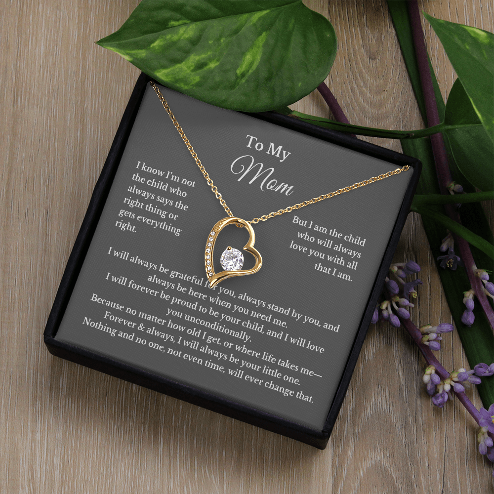 To My Mom Heart Necklace Gift For Mothers Day