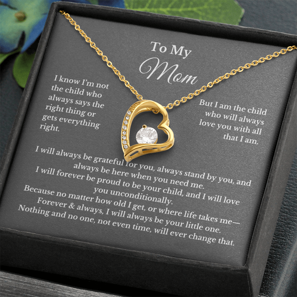 To My Mom Heart Necklace Gift For Mothers Day