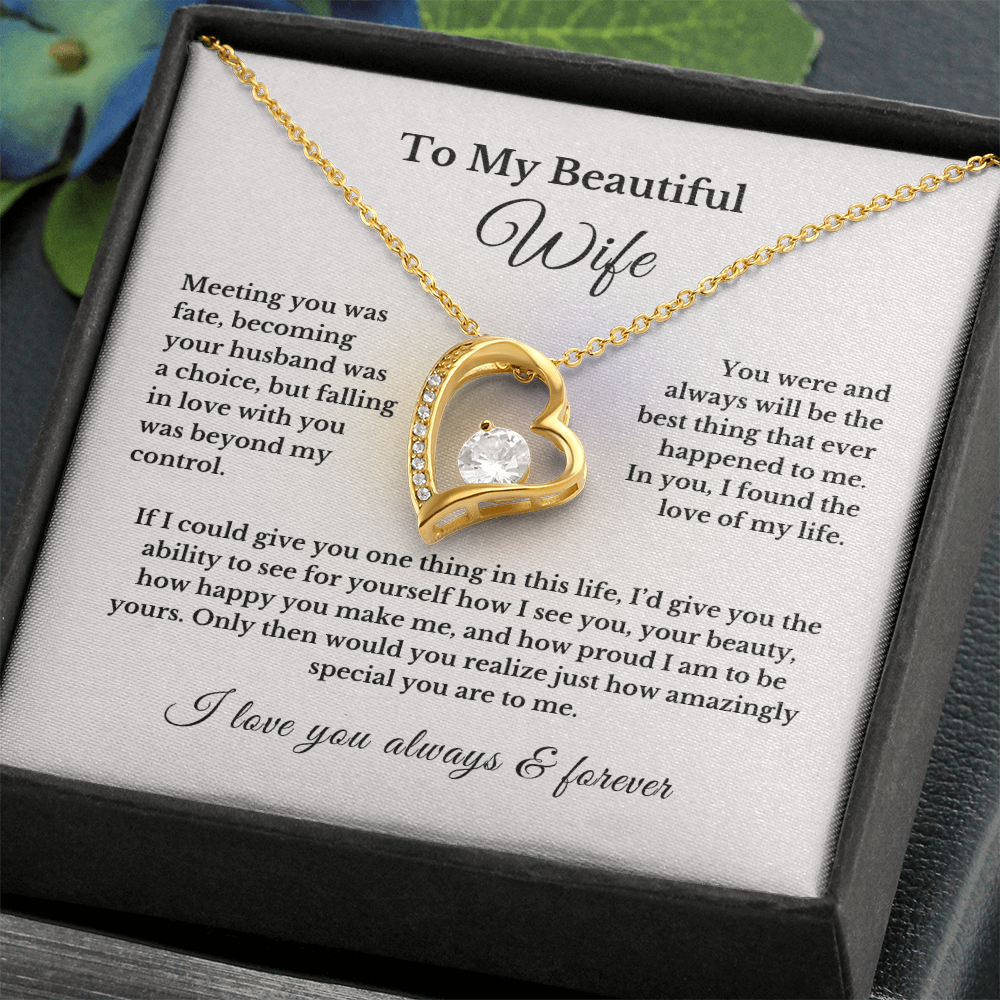 Heart Necklace, Romantic Gift for Wife, To My Wife from Husband, Cute Jewelry, Valentine's Day Gift, Anniversary Gift, Birthday Gift