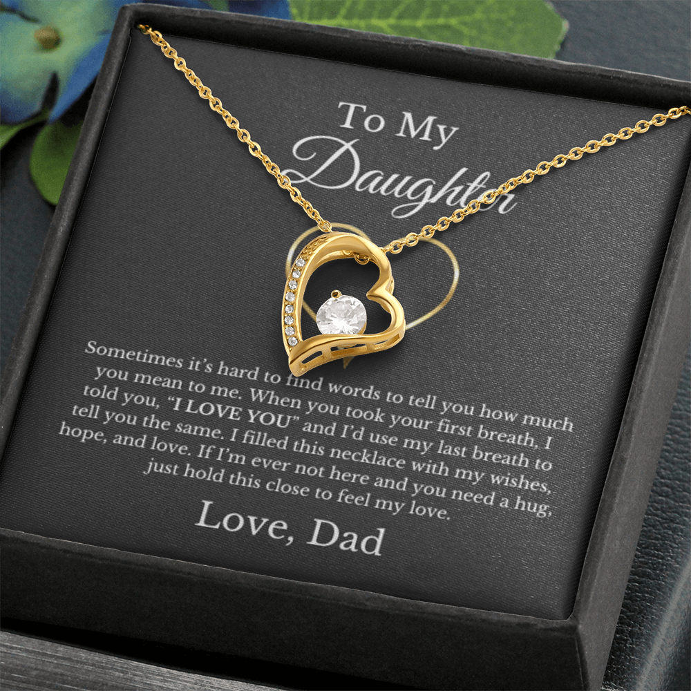 To My Daughter Heart Special Necklace From Dad