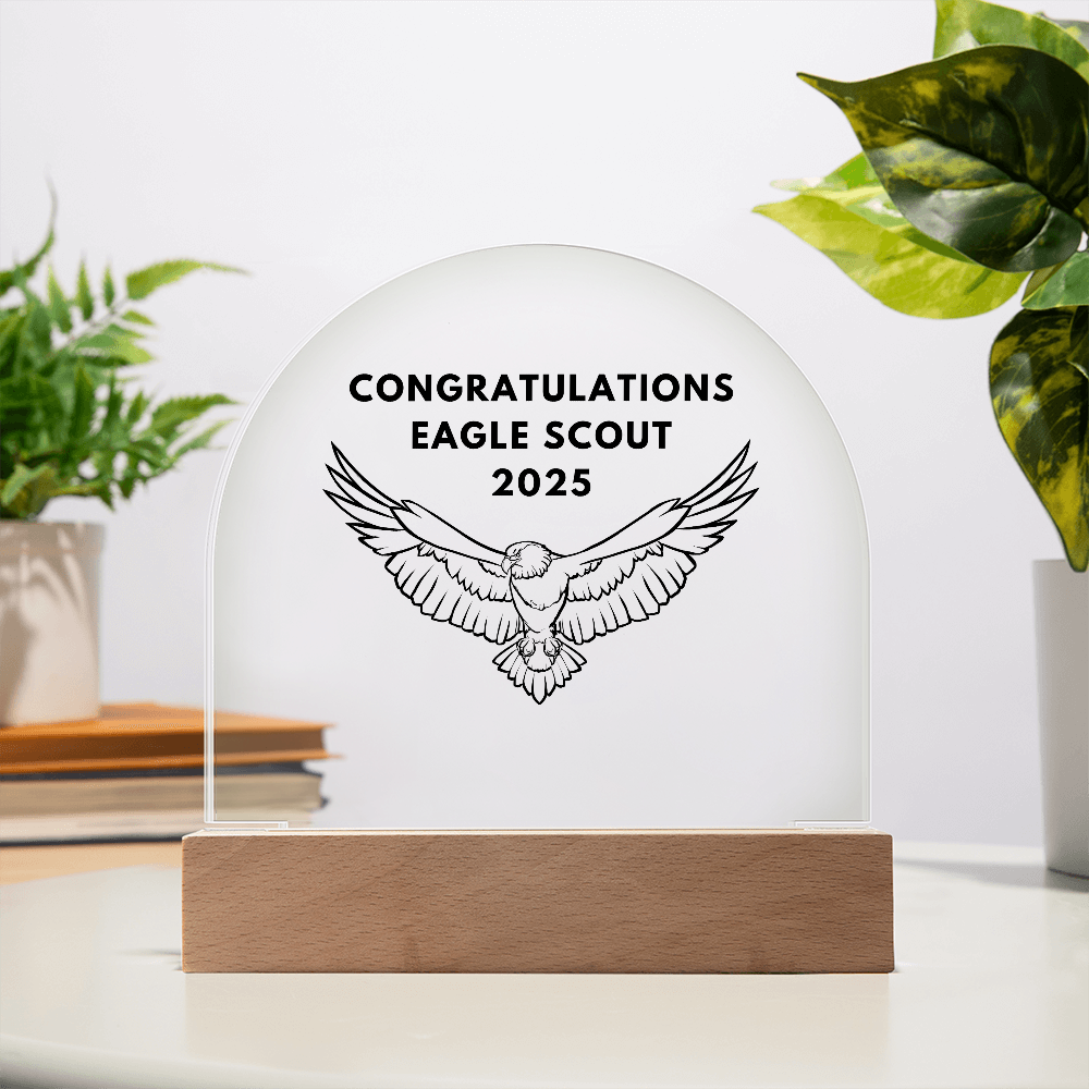 Acrylic Light Up Dome Plaque for Eagle Scout 2025 Gift