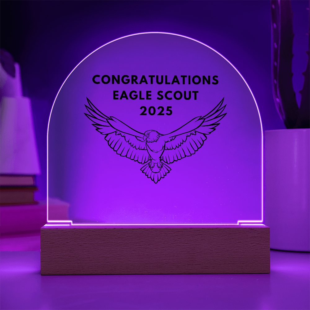 Acrylic Light Up Dome Plaque for Eagle Scout 2025 Gift