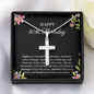 80th Birthday Necklace, Birthday Cross Necklace, Birthday Gifts For Woman, Birthday Card, Pendant Necklace