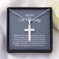 15th Birthday Necklace, Birthday Cross Necklace, Birthday Gifts For Woman, Birthday Card, Pendant Necklace