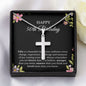 50th Birthday Necklace, Birthday Cross Necklace, Birthday Gifts For Woman, Birthday Card, Pendant Necklace