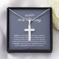 80th Birthday Necklace, Birthday Cross Necklace, Birthday Gifts For Woman, Birthday Card, Pendant Necklace