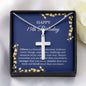 15th Birthday Necklace, Birthday Cross Necklace, Birthday Gifts For Woman, Birthday Card, Pendant Necklace