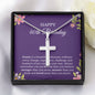 40th Birthday Necklace, Birthday Cross Necklace, Birthday Gifts For Woman, Birthday Card, Pendant Necklace