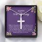 50th Birthday Necklace, Birthday Cross Necklace, Birthday Gifts For Woman, Birthday Card, Pendant Necklace