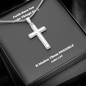 Mens Silver Cross Necklace with Chain and Meaningful Faith Luke Message Card, Gift of Faith For Men and Boys