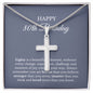 80th Birthday Necklace, Birthday Cross Necklace, Birthday Gifts For Woman, Birthday Card, Pendant Necklace