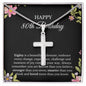 80th Birthday Necklace, Birthday Cross Necklace, Birthday Gifts For Woman, Birthday Card, Pendant Necklace