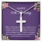 50th Birthday Necklace, Birthday Cross Necklace, Birthday Gifts For Woman, Birthday Card, Pendant Necklace