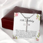 50th Birthday Necklace, Birthday Cross Necklace, Birthday Gifts For Woman, Birthday Card, Pendant Necklace