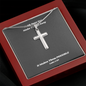 Mens Silver Cross Necklace with Chain and Meaningful Faith Luke Message Card, Gift of Faith For Men and Boys