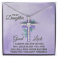 Daughter Faith Cross Necklace, Scripture Encouragement Jewelry Gift, Motivation