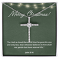 John 3:16 Bible Scripture, Cross Necklace, Faith Christian Jewelry, Christmas Necklace