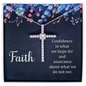 Faith Cross Necklace, Scripture Encouragement Jewelry Gift