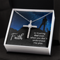 Faith Cross Necklace, Scripture Encouragement Jewelry Gift