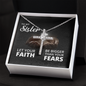 Sister Faith Cross Necklace, Scripture Encouragement Jewelry Gift, Motivation
