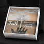 Faith Cross Necklace, Scripture Encouragement Jewelry Gift