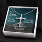 Son Faith Cross Necklace, Scripture Encouragement Jewelry Gift, Motivation