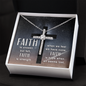 Faith is unseen but felt, Cross Necklace, Faith can move mountains Cross Necklace, Scripture Encouragement Jewelry Gift, Bible Verse