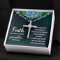 Faith Cross Necklace, Scripture Encouragement Jewelry Gift