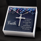 Faith Cross Necklace, Scripture Encouragement Jewelry Gift