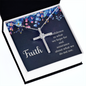 Faith Cross Necklace, Scripture Encouragement Jewelry Gift