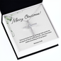 Romans 8:28 Scripture, Merry Christmas, Happy Holiday Necklace, Cross Faith Jewelry