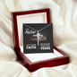 Sister Faith Cross Necklace, Scripture Encouragement Jewelry Gift, Motivation