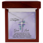 Daughter Faith Cross Necklace, Scripture Encouragement Jewelry Gift, Motivation