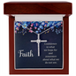 Faith Cross Necklace, Scripture Encouragement Jewelry Gift