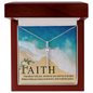 Faith Cross Necklace, Scripture Encouragement Jewelry Gift, Motivation