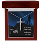 Faith Cross Necklace, Scripture Encouragement Jewelry Gift