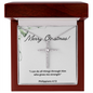 Phil 4:13 Strength Bible Scripture, Cross Necklace, Faith Christian Jewelry, Christmas Necklace