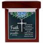 Faith Cross Necklace, Scripture Encouragement Jewelry Gift