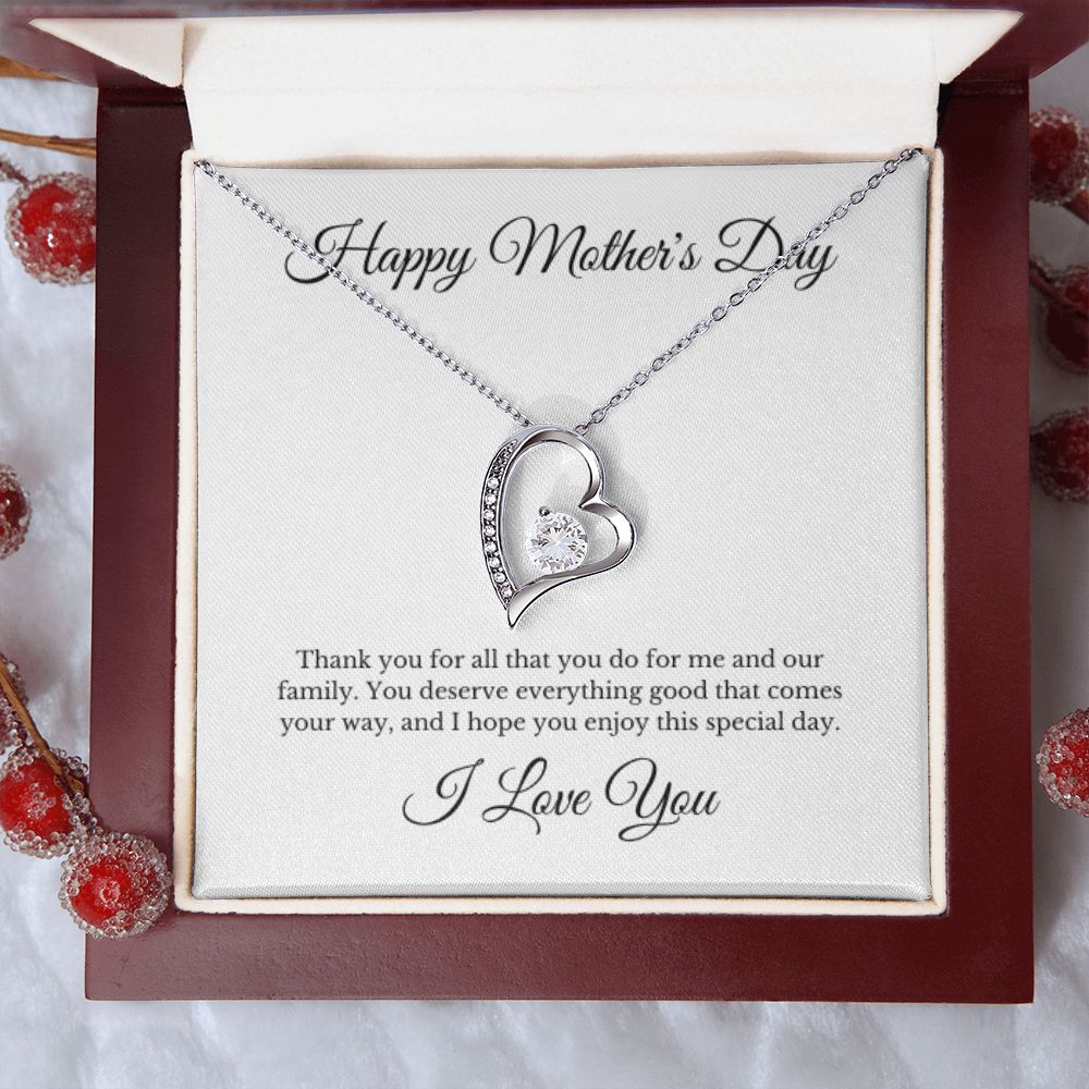 Happy Mother's Day Heart Necklace Gifts for Women Mama Necklace for Mom Mothers Handmade Jewelry Unique Jewelry Mothers Day Gift for Her