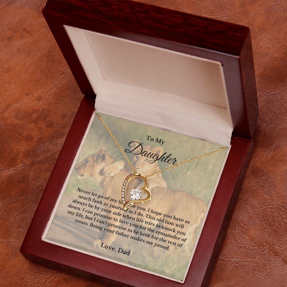 To My Daughter Necklace, Father Daughter Necklace, Father to Daughter Birthday Gift, Gifts to Daughter from Dad, Lion Necklace For Child