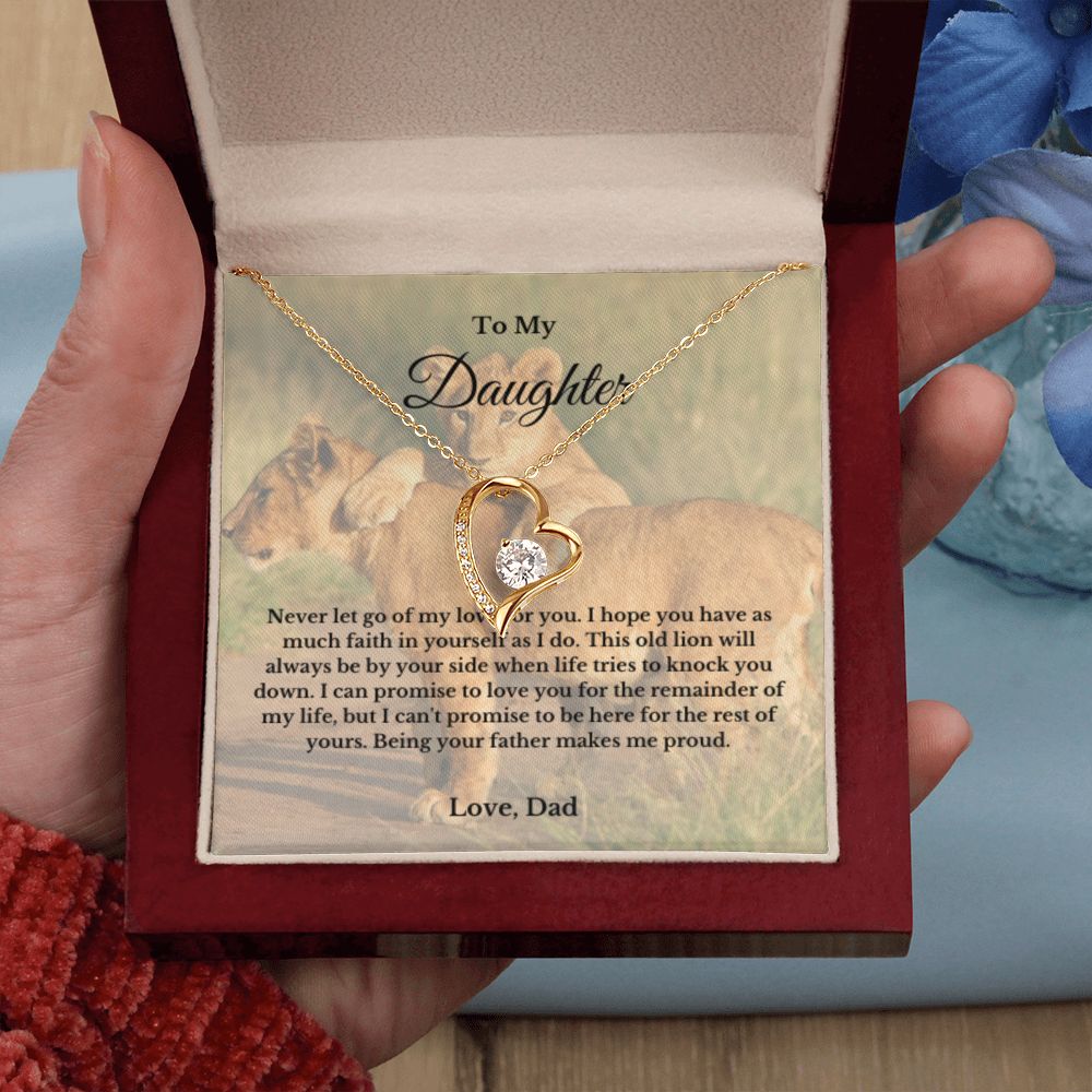 To My Daughter Necklace, Father Daughter Necklace, Father to Daughter Birthday Gift, Gifts to Daughter from Dad, Lion Necklace For Child