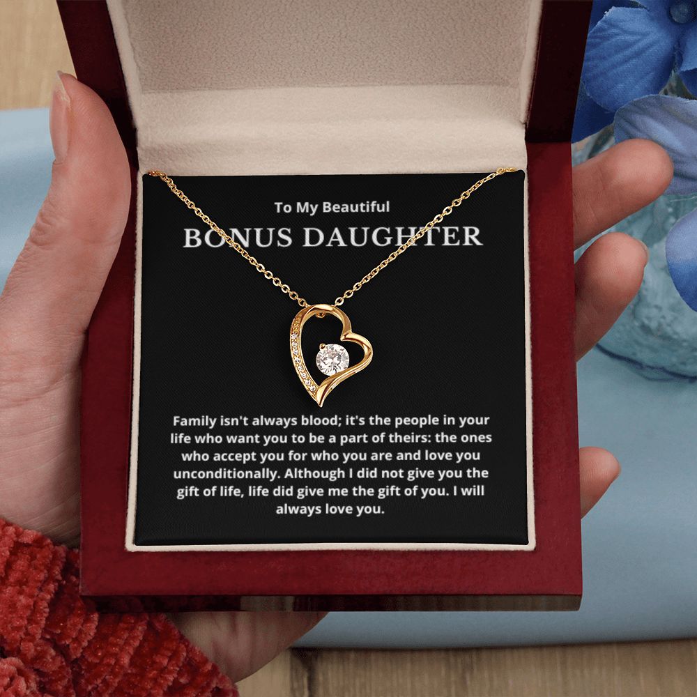 BONUS DAUGHTER gift for step daughter wedding gifts step daughter necklace gift to step daughter from bride groom stepmother BIRTHDAY gift